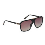 ZILLI Men Brown Lens Gold Square Sunglasses with 100% UV Protection.