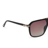 ZILLI Men Brown Lens Gold Square Sunglasses with 100% UV Protection.