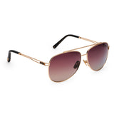 ZILLI Unisex Brown Lens Gold Aviator Sunglasses with 100% UV Protection.
