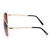 ZILLI Unisex Brown Lens Gold Aviator Sunglasses with 100% UV Protection.