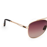 ZILLI Unisex Brown Lens Gold Aviator Sunglasses with 100% UV Protection.