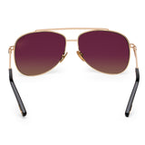 ZILLI Unisex Brown Lens Gold Aviator Sunglasses with 100% UV Protection.