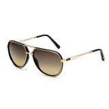 ZILLI Men Black Lens Gold Aviator Sunglasses with 100% UV Protection.