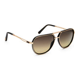 ZILLI Men Black Lens Gold Aviator Sunglasses with 100% UV Protection.