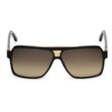 ZILLI Men Grey Lens Black Square Sunglasses with 100% UV Protection.