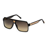 ZILLI Men Grey Lens Black Square Sunglasses with 100% UV Protection.