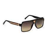 ZILLI Men Grey Lens Black Square Sunglasses with 100% UV Protection.