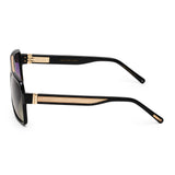 ZILLI Men Grey Lens Black Square Sunglasses with 100% UV Protection.