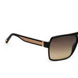 ZILLI Men Grey Lens Black Square Sunglasses with 100% UV Protection.