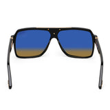 ZILLI Men Grey Lens Black Square Sunglasses with 100% UV Protection.