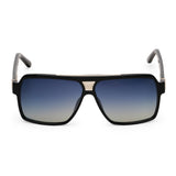 ZILLI Men Black Lens Black Square Sunglasses with 100% UV Protection.