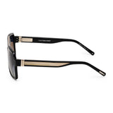 ZILLI Men Black Lens Black Square Sunglasses with 100% UV Protection.