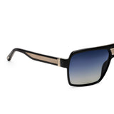 ZILLI Men Black Lens Black Square Sunglasses with 100% UV Protection.
