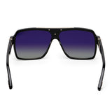 ZILLI Men Black Lens Black Square Sunglasses with 100% UV Protection.