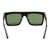 ZILLI Men Grey Lens Black Gold Square Sunglasses with 100% UV Protection.