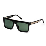 ZILLI Men Black Lens Black Silver Square Sunglasses with 100% UV Protection.