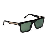ZILLI Men Black Lens Black Silver Square Sunglasses with 100% UV Protection.