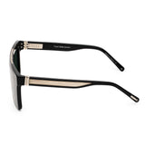 ZILLI Men Black Lens Black Silver Square Sunglasses with 100% UV Protection.