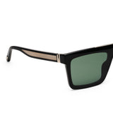 ZILLI Men Black Lens Black Silver Square Sunglasses with 100% UV Protection.