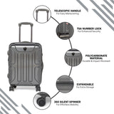 HEYS Commander Hard Cabin Gunmetal Luggage Trolley