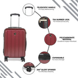 HEYS Para-Lite Hard Cabin Red Luggage Trolley