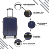 HEYS Terra-Lite Hard Cabin Navy Luggage Trolley