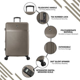 HEYS CHARGE-A-WEIGH Range Taupe Color Hard Luggage