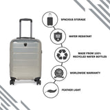 HEYS Ecocase Hard Cabin Grey Luggage Trolley