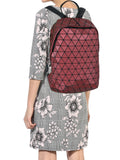 BAOMI Geometric Range Red Color Soft One Size Backpack