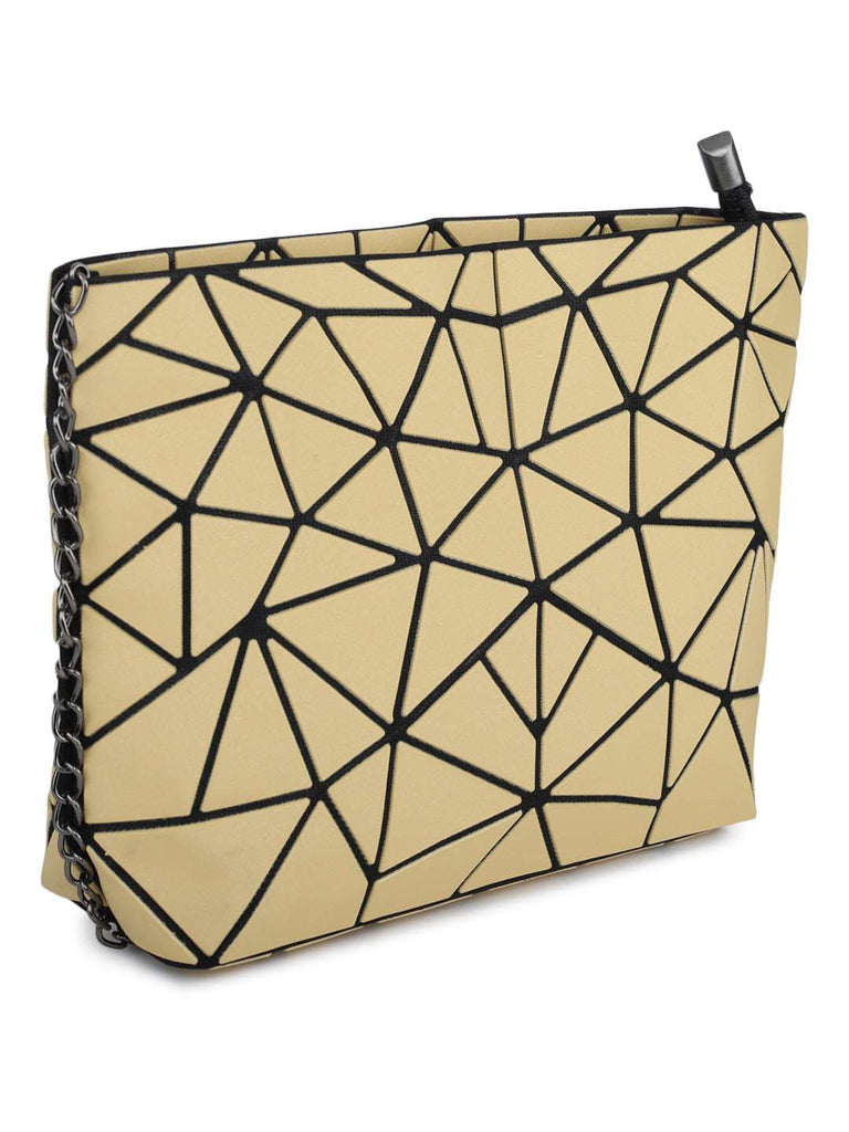 BAOMI Geometric Bucket Soft Gold Handbag