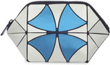 BAOMI Geometric Cosmetic Pouch Soft White/Blue Handbag