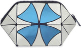 BAOMI Geometric Cosmetic Pouch Range White + Blue Color Soft One Size Handbag