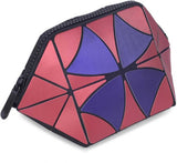BAOMI Geometric Cosmetic Pouch Range Orange + Purple Color Soft One Size Handbag