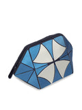BAOMI Geometric Cosmetic Pouch Range Blue & White Color Soft One Size Handbag