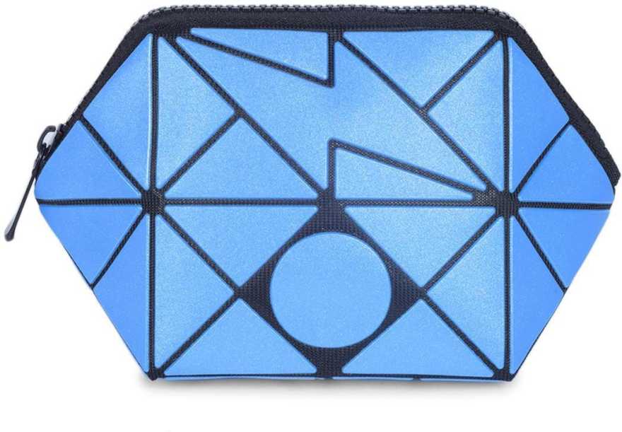 BAOMI Geometric Cosmetic Pouch Soft Blue Handbag