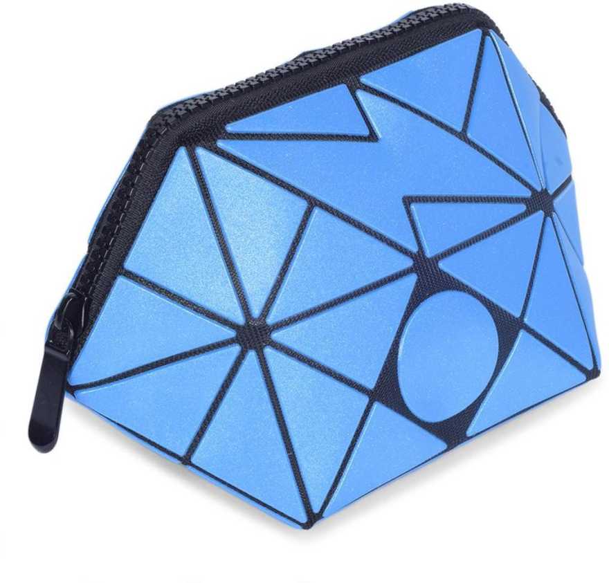 BAOMI Geometric Cosmetic Pouch Soft Blue Handbag