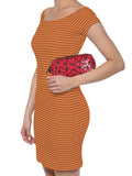 BAOMI Geometric Cosmetic Pouch Box Range Red Color Soft One Size Pouch