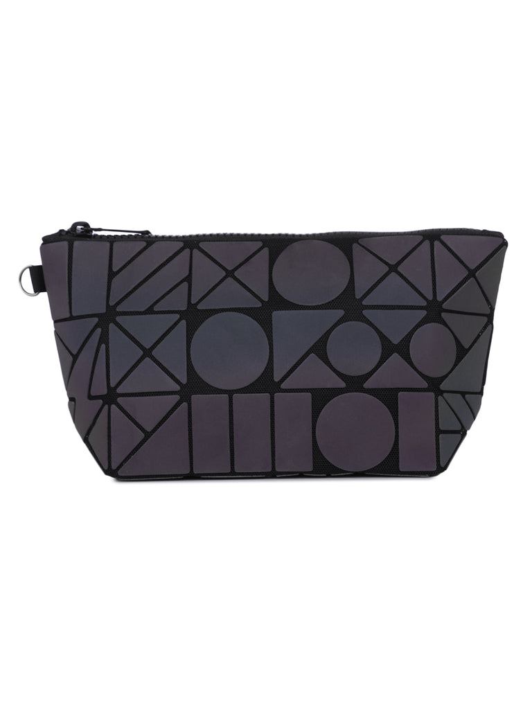 BAOMI Geometric Multipurpose Pouch Soft Grey Handbag