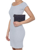 BAOMI Geometric Multipurpose Pouch Range Grey Color Soft One Size Handbag