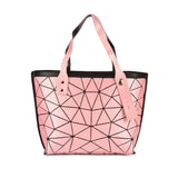 BAOMI Geometric Tote Soft Rose Gold Handbag