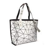 BAOMI Geometric Tote Soft Silver Handbag