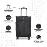SWISSBRAND C GRANDE Range Black Color Soft Cabin Luggage