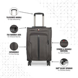 SWISSBRAND C GRANDE Range Dark Grey Color Soft Cabin Luggage