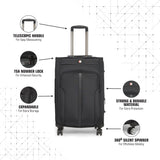 SWISSBRAND C GRANDE Range Black Color Soft Cabin Luggage