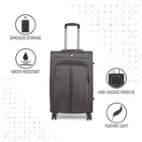 SWISSBRAND C GRANDE Range Dark Grey Color Soft Cabin Luggage