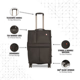 SWISSBRAND C VEVEY Range Black Color Soft Cabin Luggage