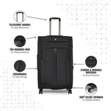 SWISSBRAND C GRANDE Range Black Color Soft Cabin Luggage