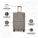 SWISSBRAND C VEVEY Range Grey Color Soft Cabin Luggage