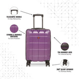 SWISSBRAND FRIBURG Range Purple Color Hard Cabin Luggage