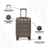 SWISSBRAND C FRIBURG Range Dark Grey Color Hard Cabin Luggage